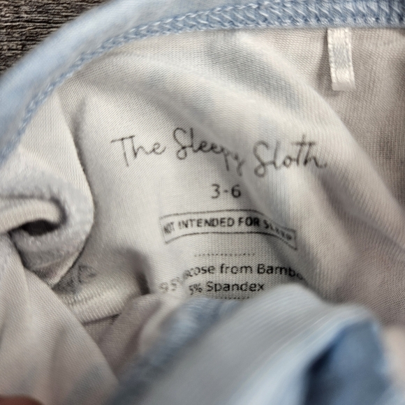 The Sleepy Sloth Zip Jammies Hippo Pattern 3-6 Months - Picture 3 of 4